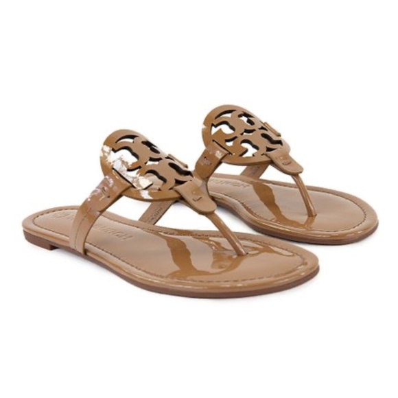 Tory Burch Shoes - Tory Burch Patent Leather  Miller Sandals in Sand  Size 7